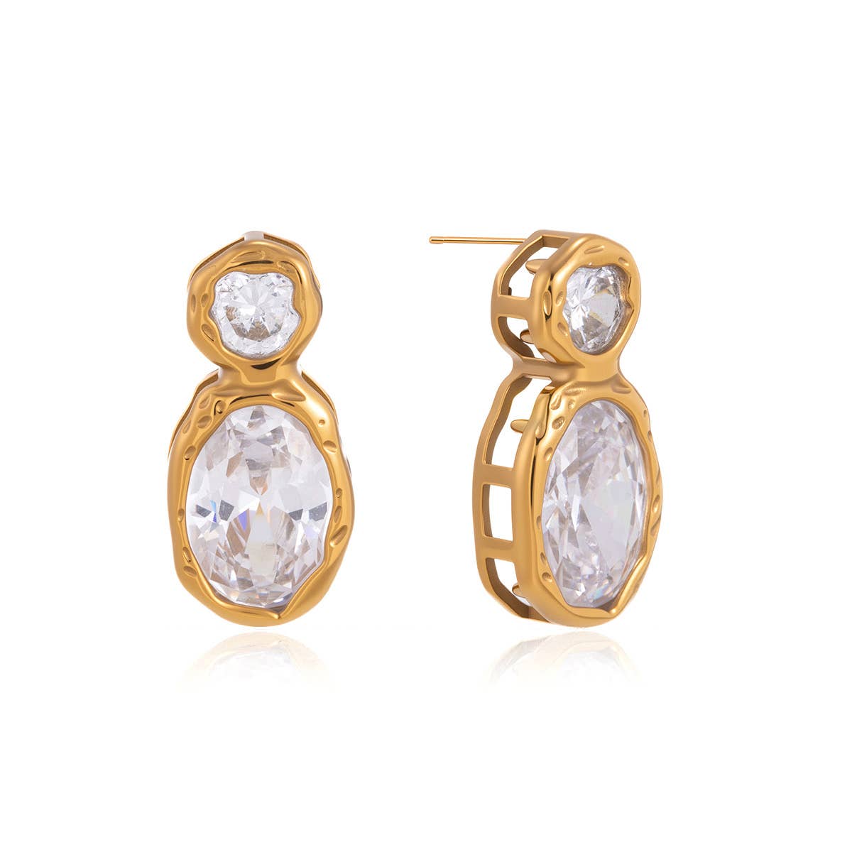 The Luna Bezel Earrings Water Resistant