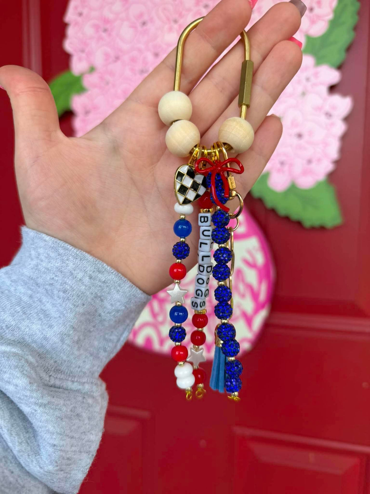 Large Beaded Carabiner Bag Charm