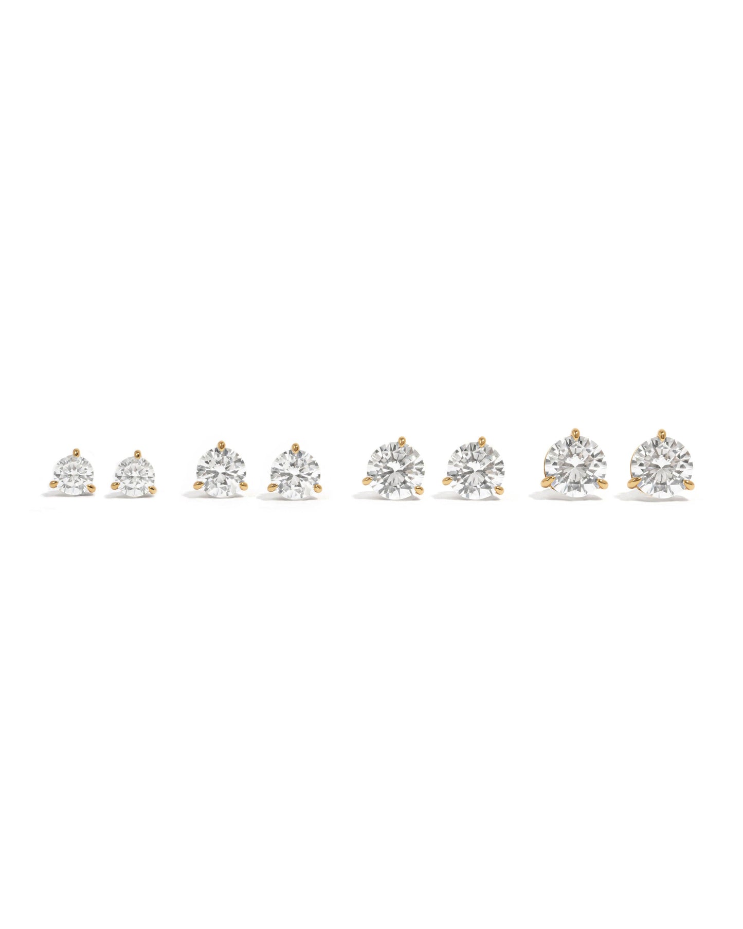 Round Solitaire Stud Earrings (Multiple Sizes Available)