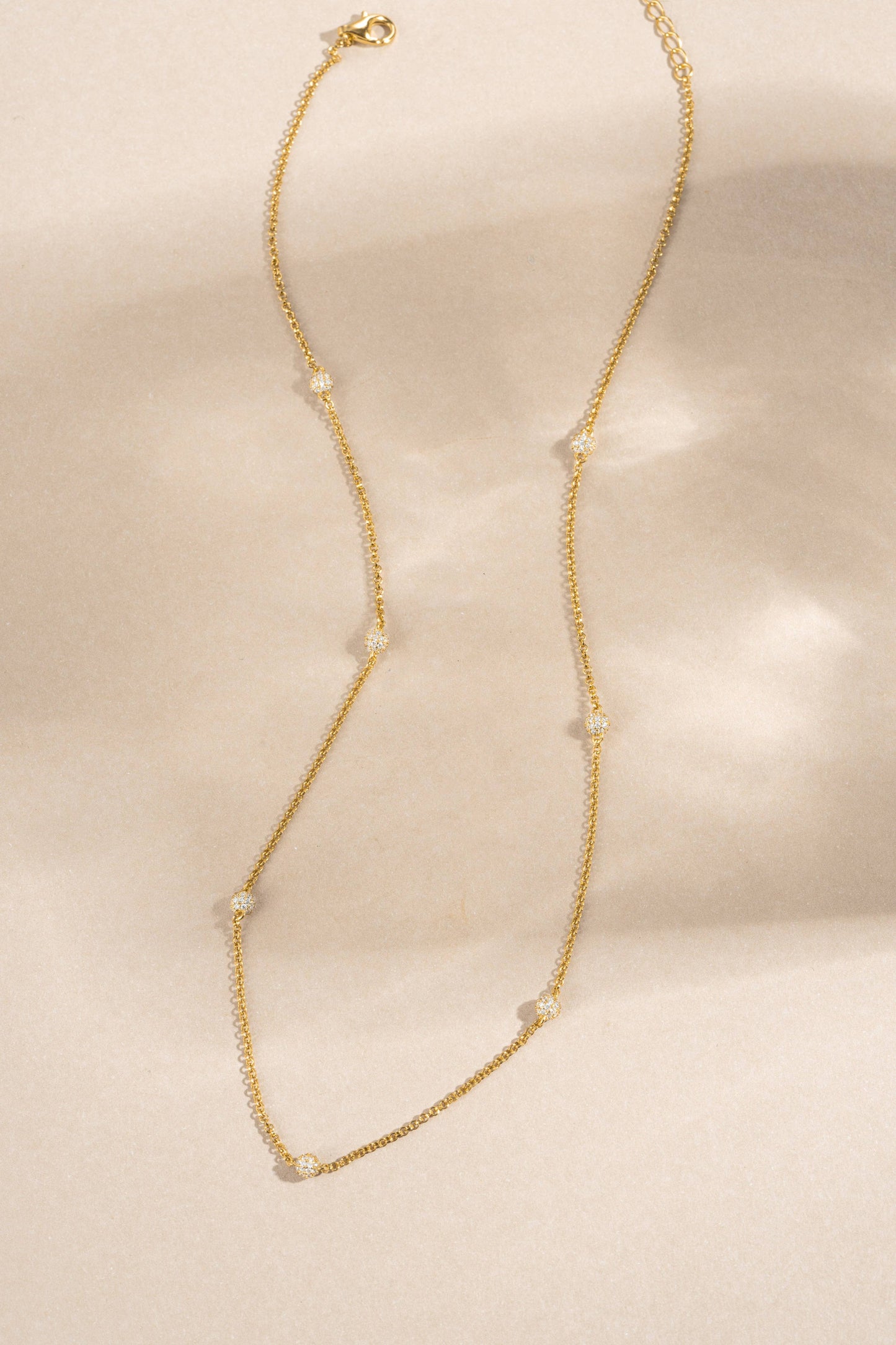 Diamond Beaded Pavé Necklace