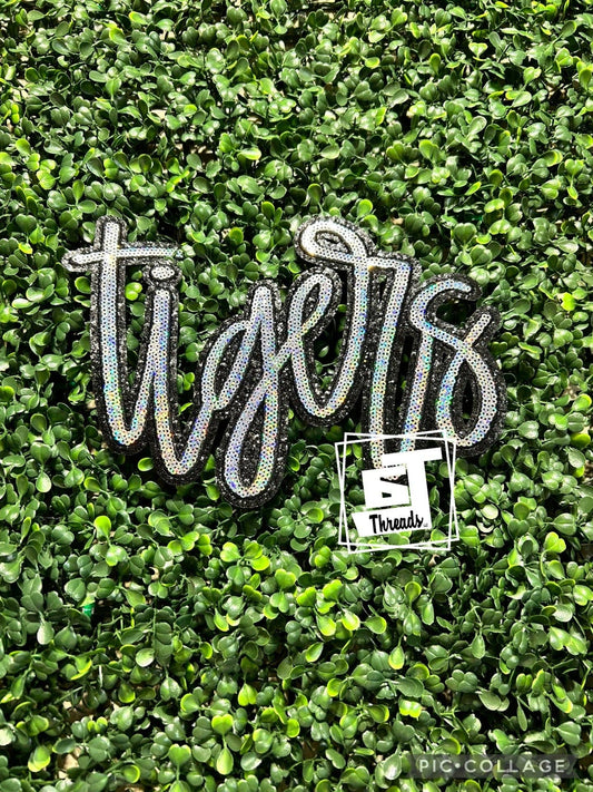 YOUTH Cursive Sequin Tigers....Patches Only