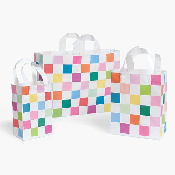 Color Block Plastic Gift Bags