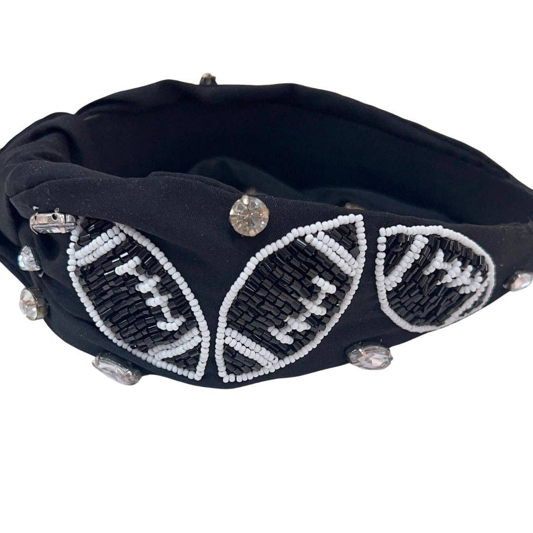 Black/White Football Headband U23
