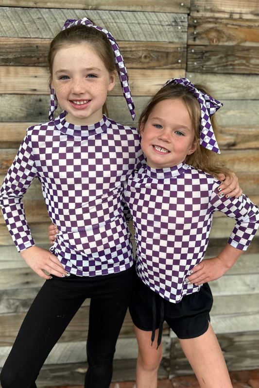Pep Rally Mesh Top Purple Kids