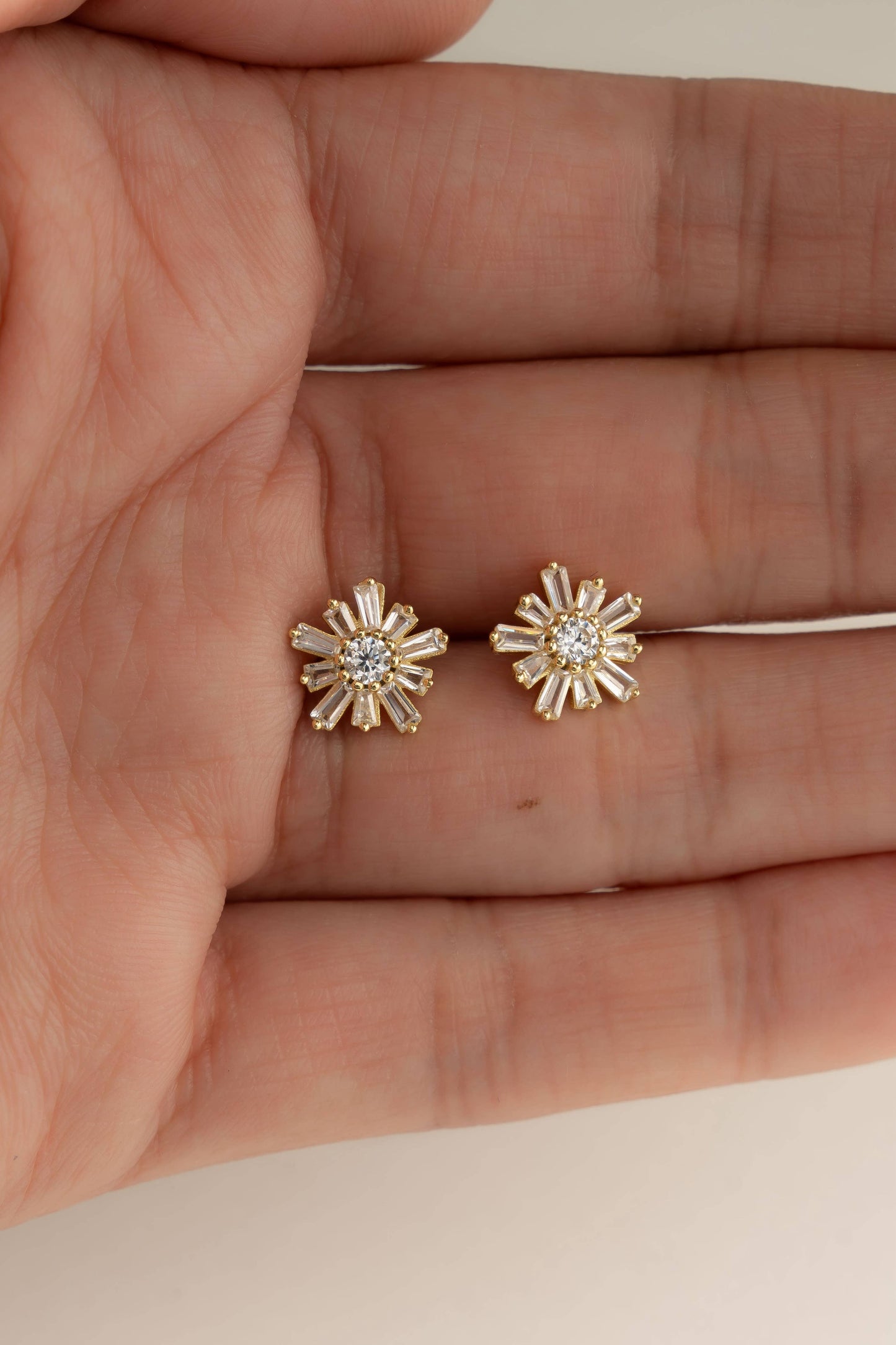 Baguette Flower Studs