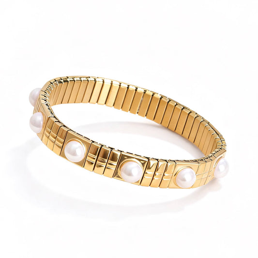 Round Pearl Icon Tile Bracelet- Waterproof