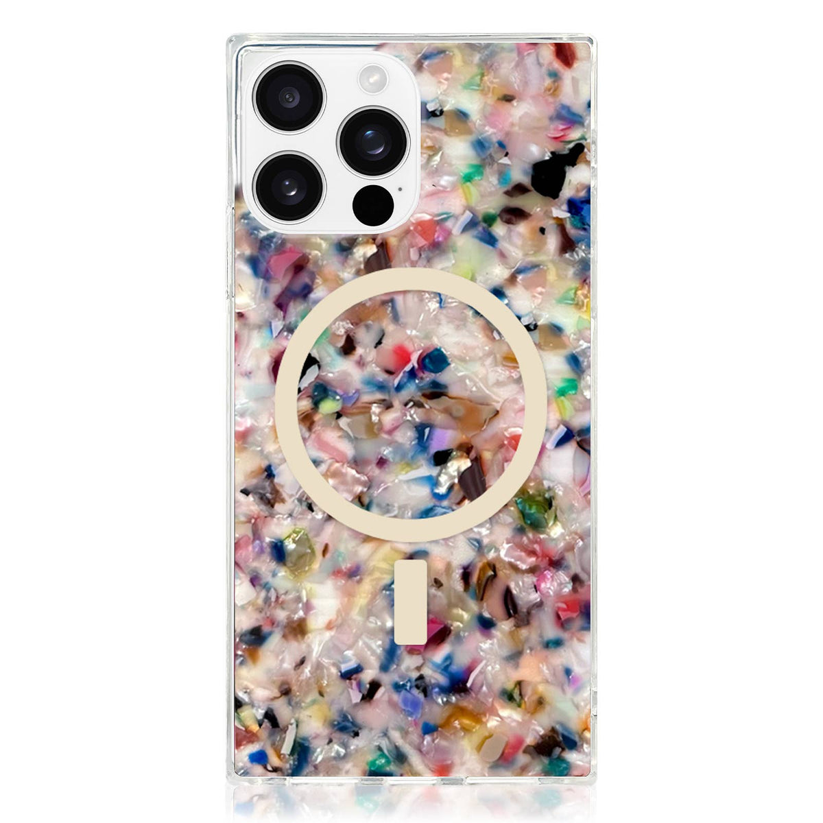 Rainbow Confetti Tortoise Shell MagSafe iPhone Case