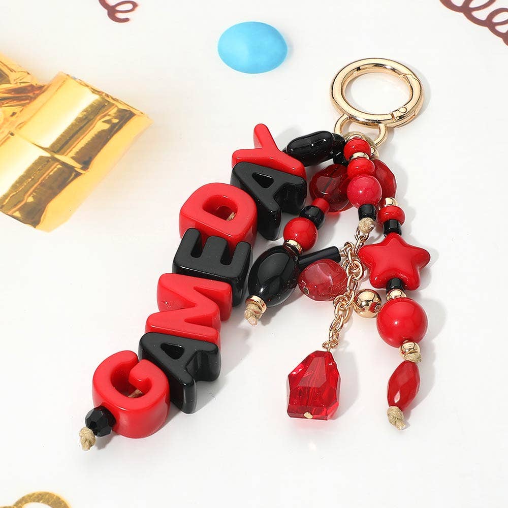 GAME DAY Star Beads Beaded Drop Keychain Bag Charm