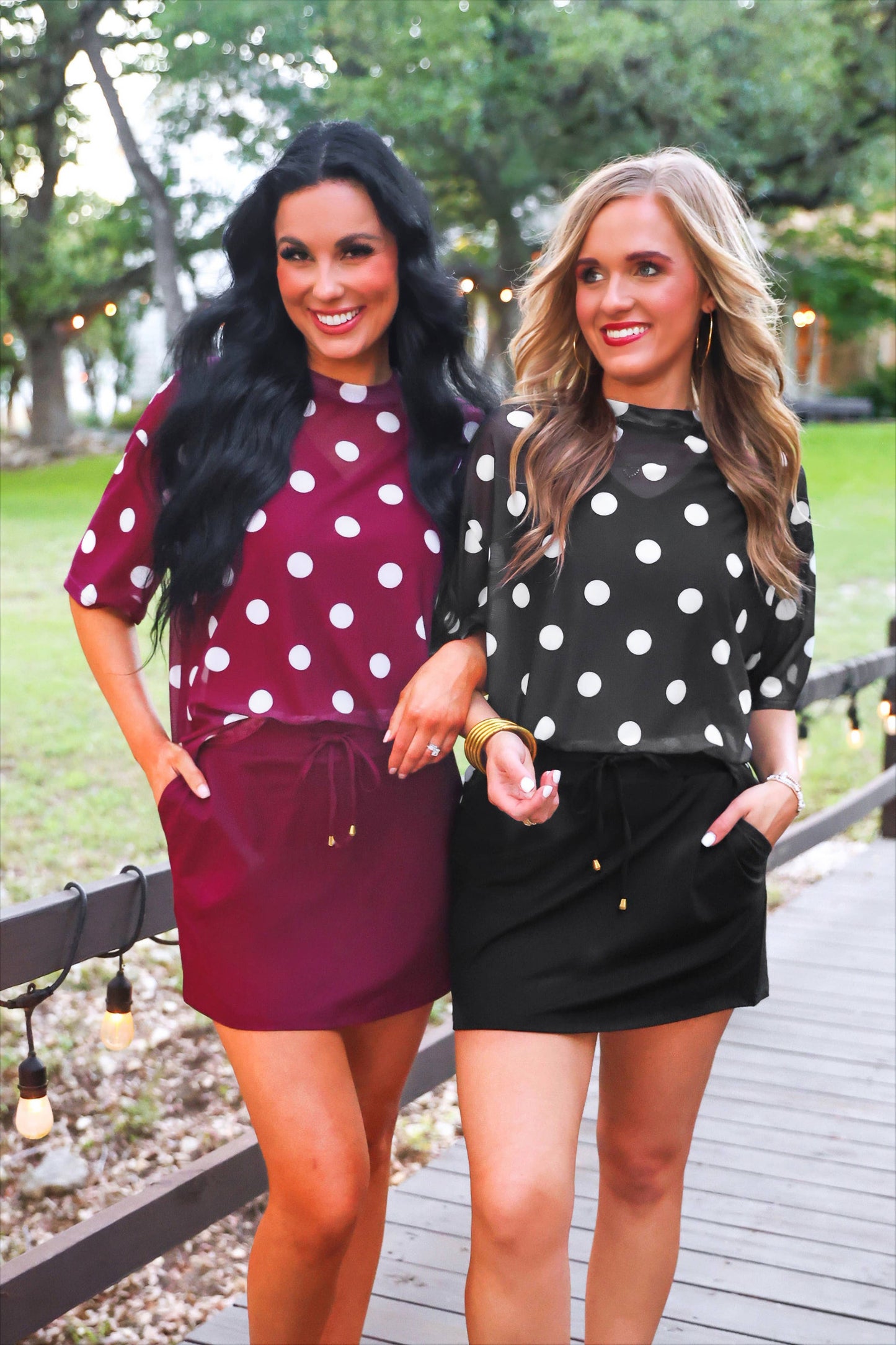 Emma Mesh Tee- After Dark Polka Dot