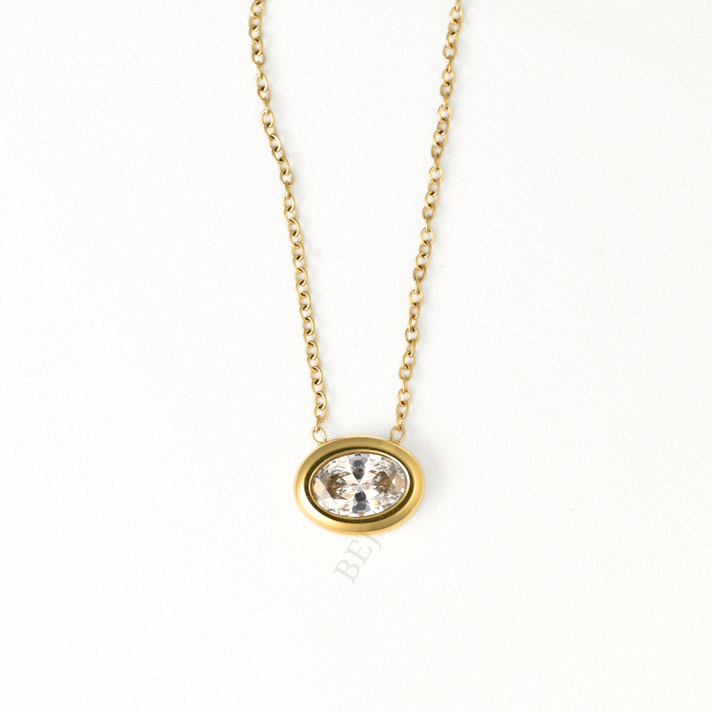 Geometric Gold Diamond Pendant Necklaces - Stainless Steel