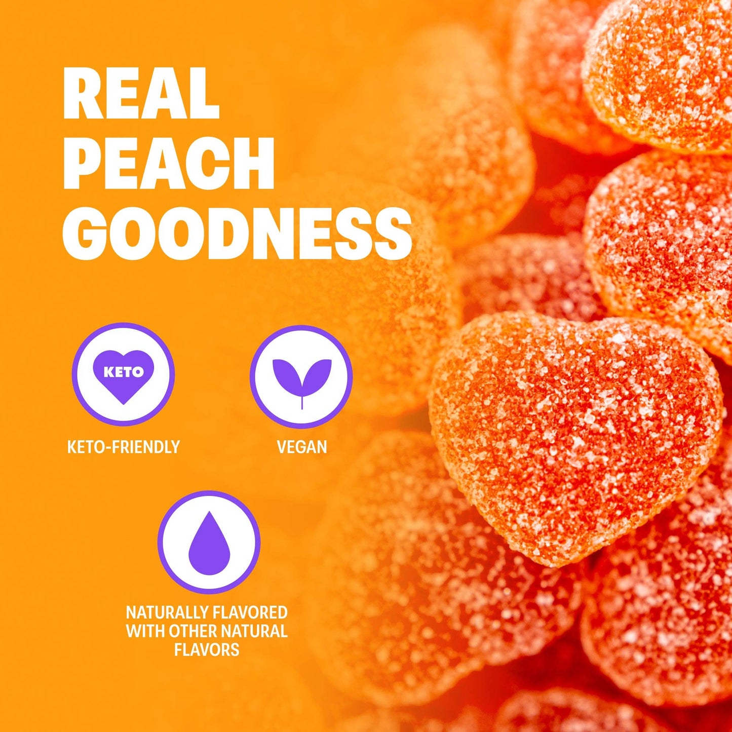 OMG Sour Peach Low Sugar Gummies 1.8oz – 6ct