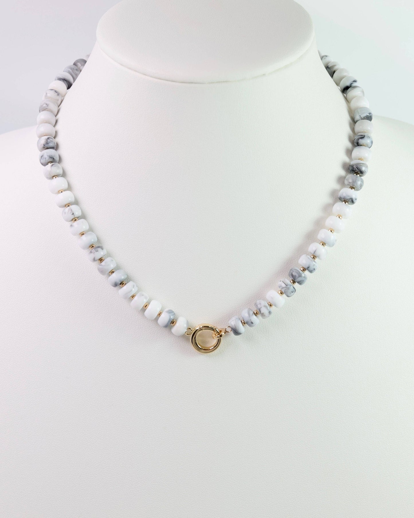 Tiara Beaded Toggle Necklace Gray