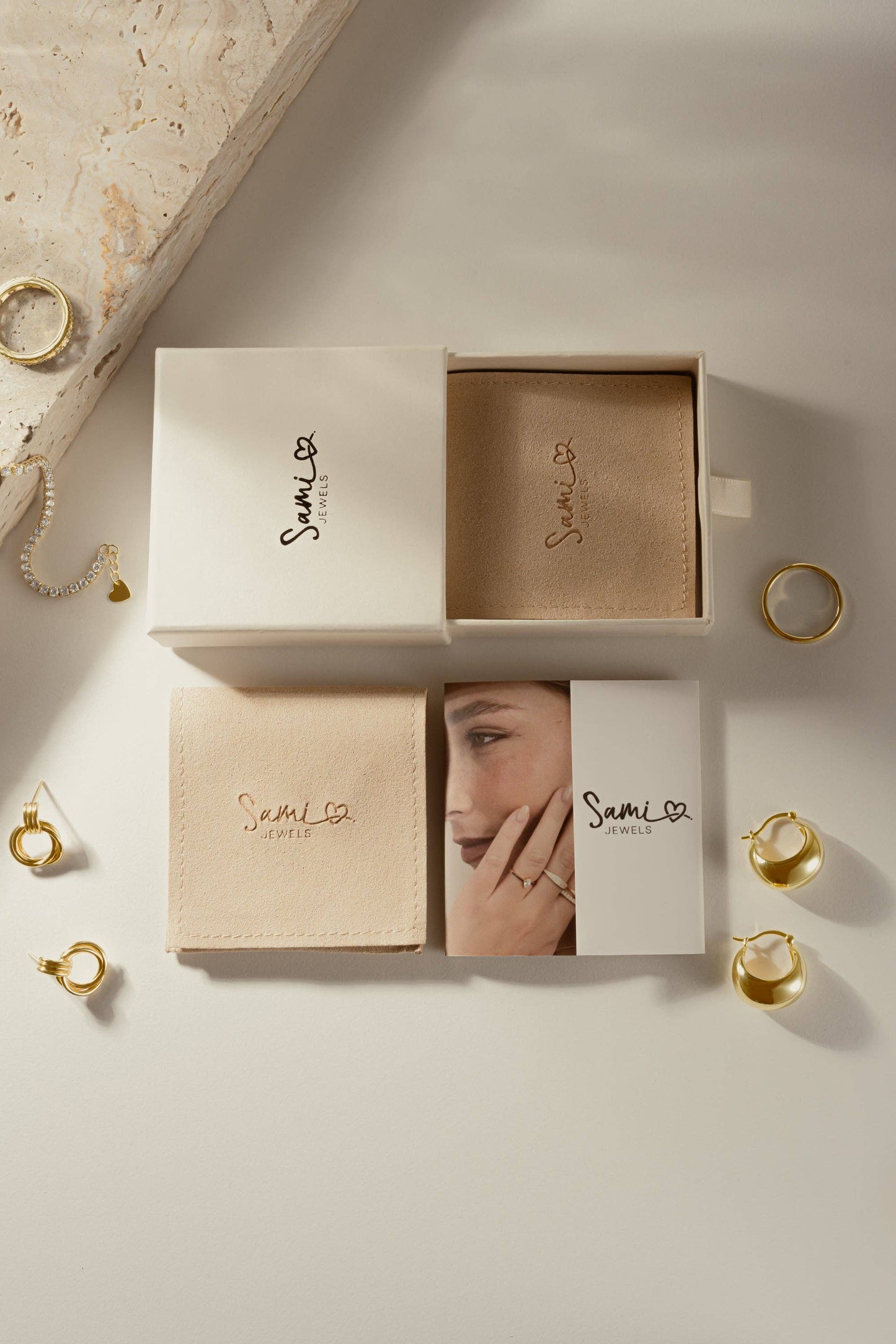 Bella 3 Stone Huggie Hoops