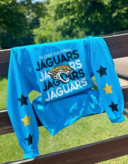 Stacked Mascot Star Sleeve Sweatshirt