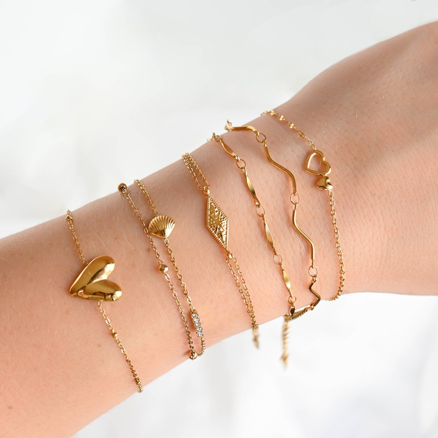 Everyday Gold Charm & Chain Bracelets - Stainless Steel