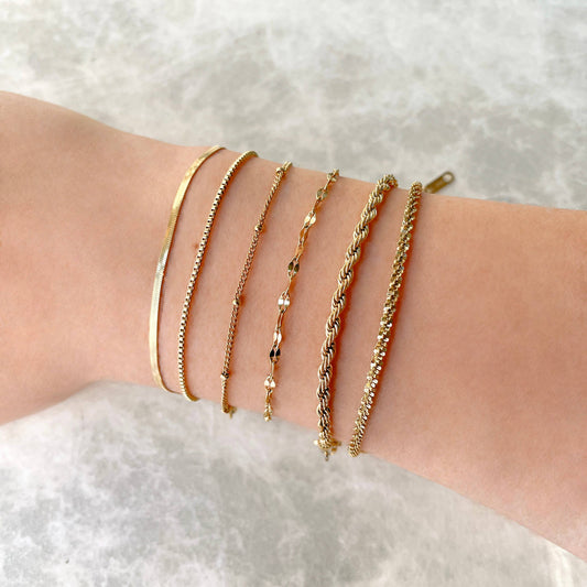 Dainty Gold Bracelets - Waterproof Chain Bracelets for Women