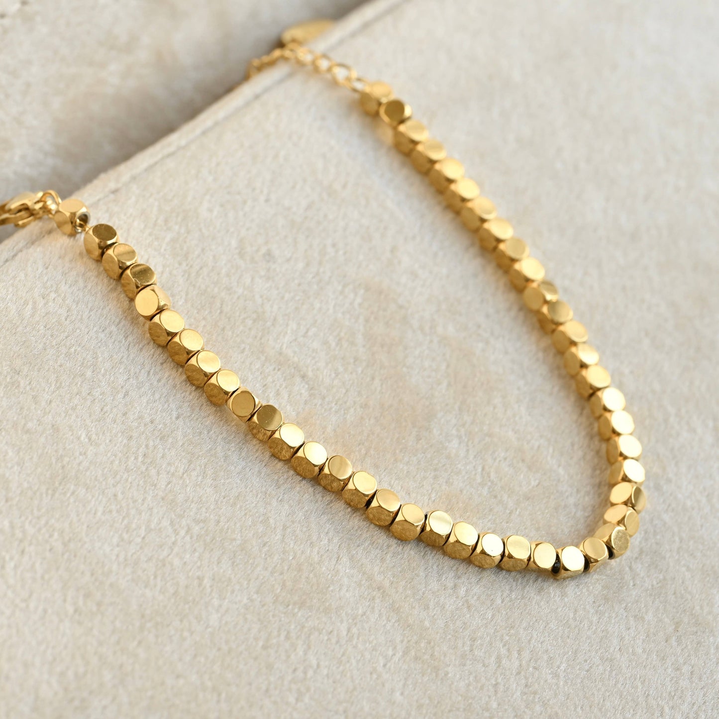 18k Gold Bracelets - Gold Beaded, Paperclip, Tennis Bracelet