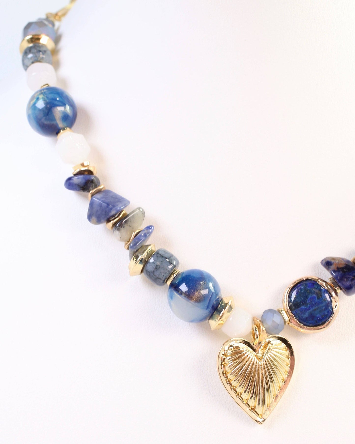 Sarasota Stone Charm Necklace Blue
