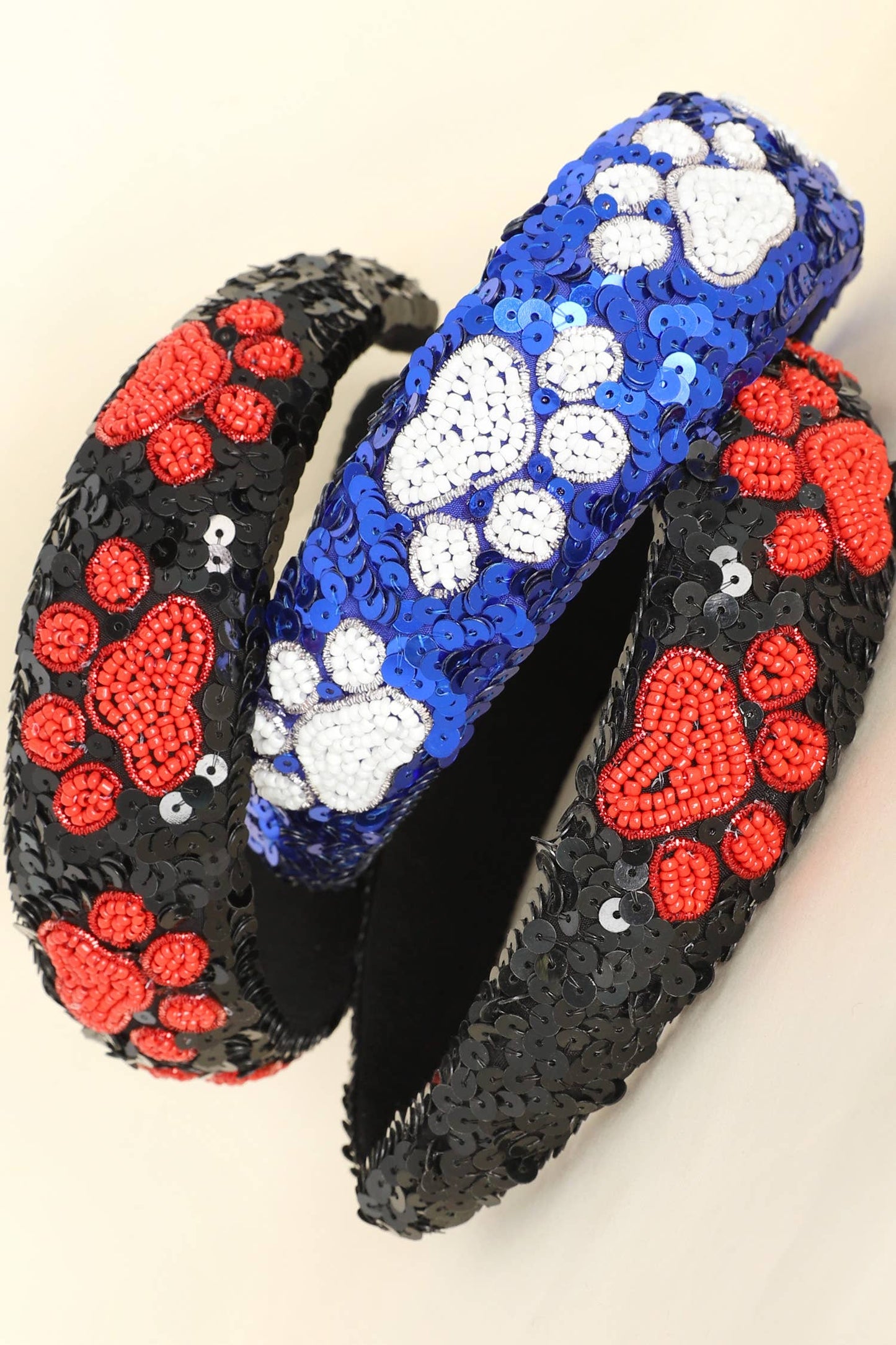 Paw Seed Beaded Sequins Embellished Headband