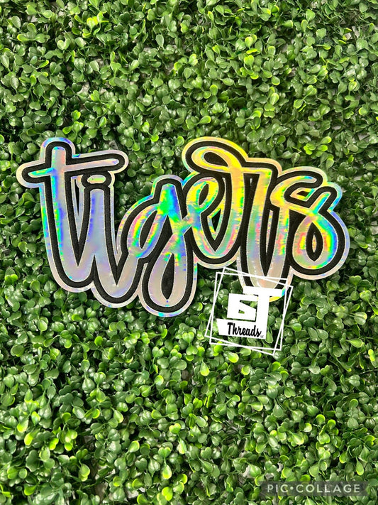 Holographic Cursive Tigers....Patches Only