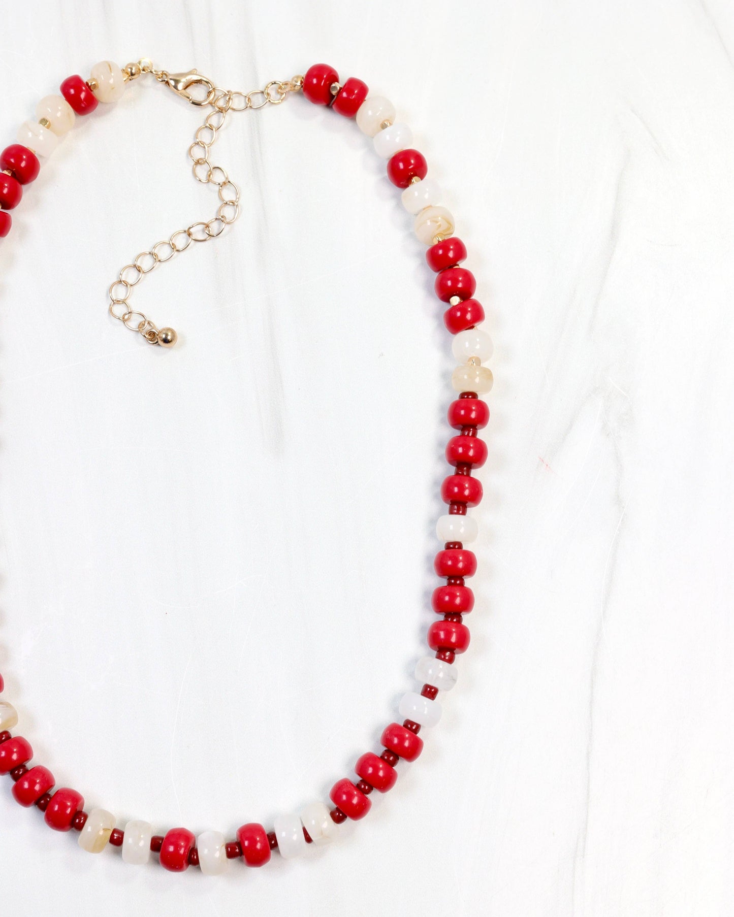 Ellison Stone Necklace Crimson White