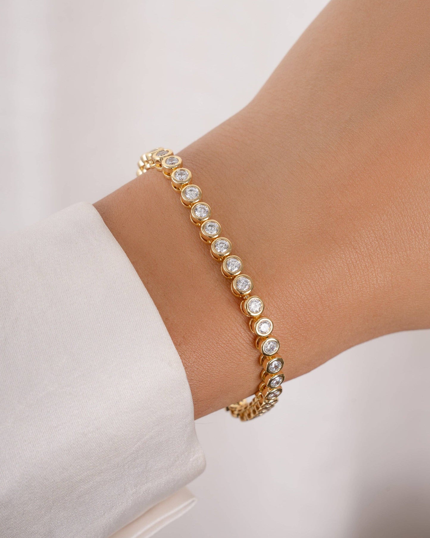 3mm Round Bezel Tennis Bracelet