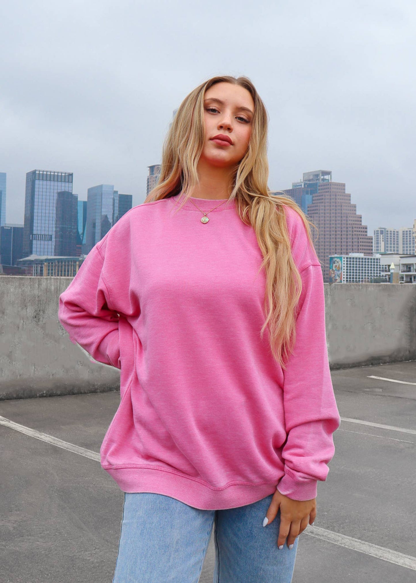 Campus Crew Sweatshirt in Bubblegum
