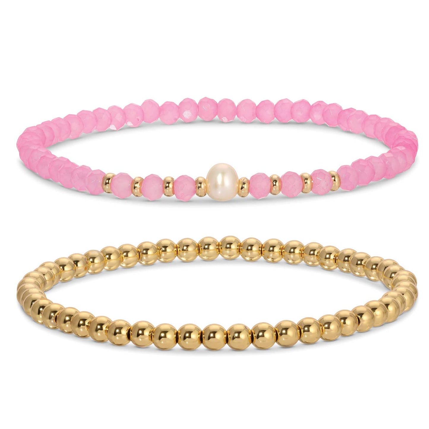 Beaded Duo Pearl Bracelet Set