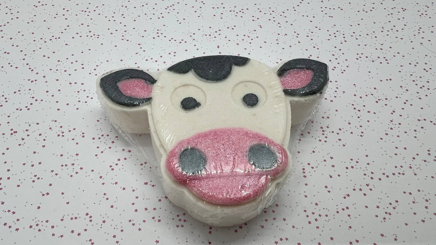 Comfy Cow Bath Pouf - Oatmeal & Honey Scent