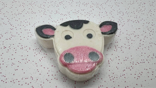 Comfy Cow Bath Pouf - Oatmeal & Honey Scent
