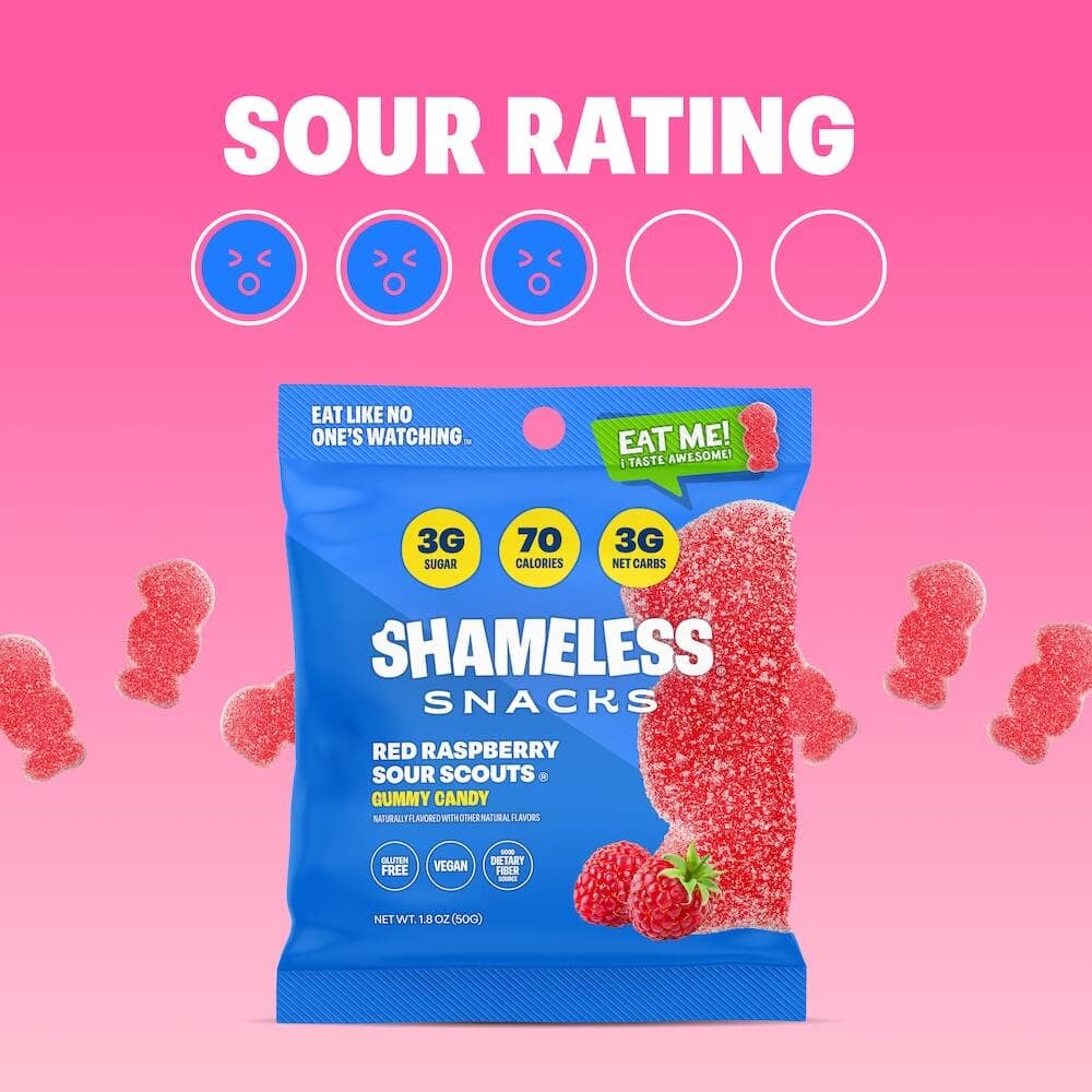 Red Raspberry Sour Scouts Low Sugar Gummy 1.8oz – 6ct