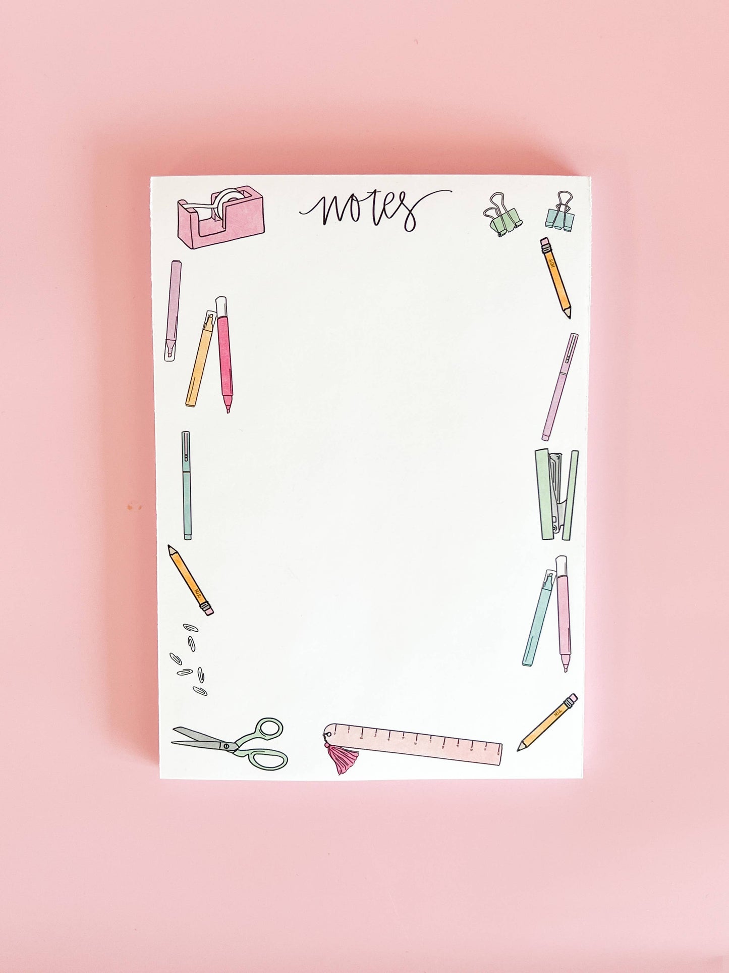 School supplies notepad