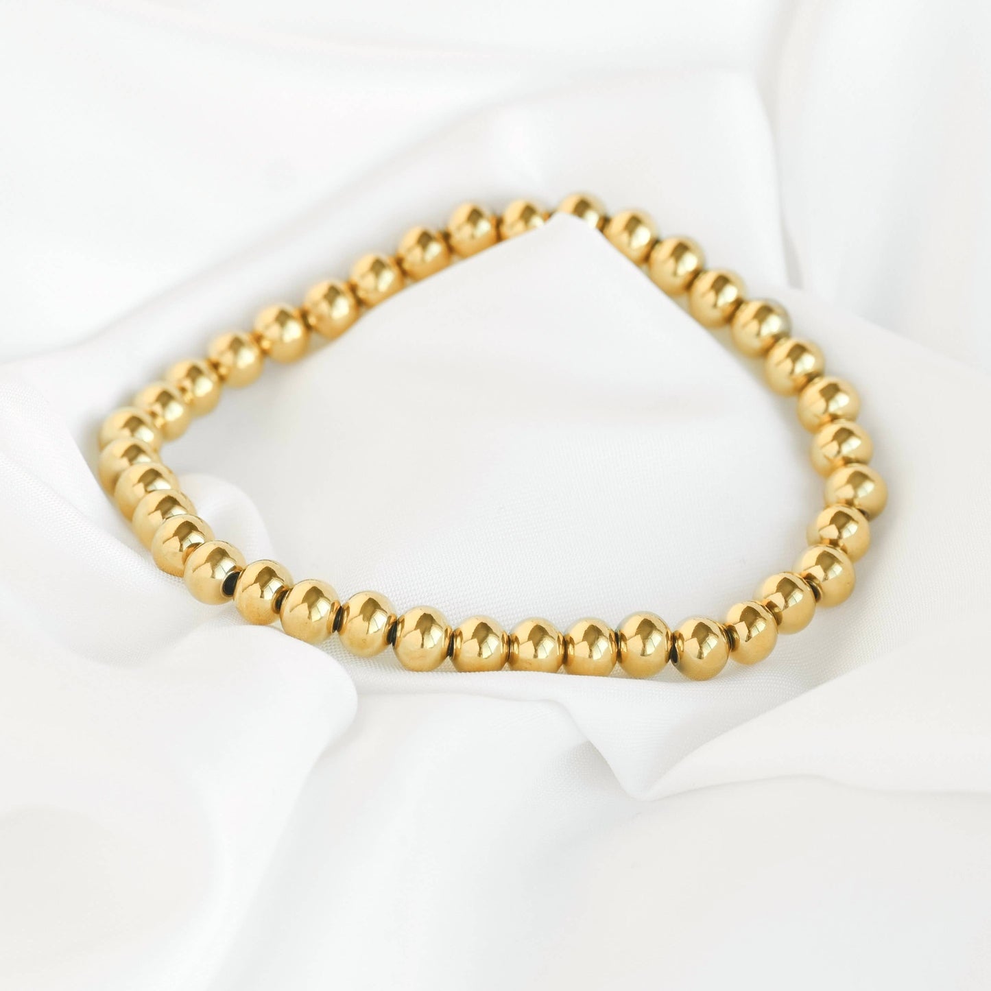 18k Gold Bracelets - Gold Beaded, Paperclip, Tennis Bracelet
