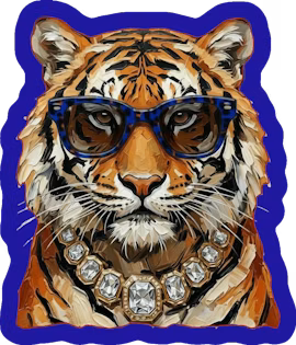 Glam tiger sticker