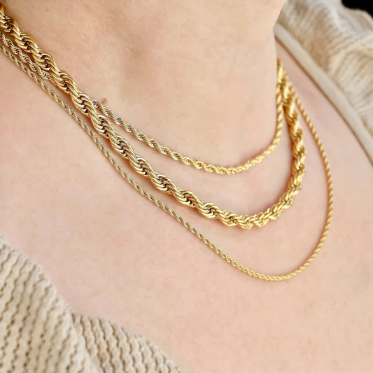 Rope Chain Necklace - Waterproof Twisted Chain Necklace