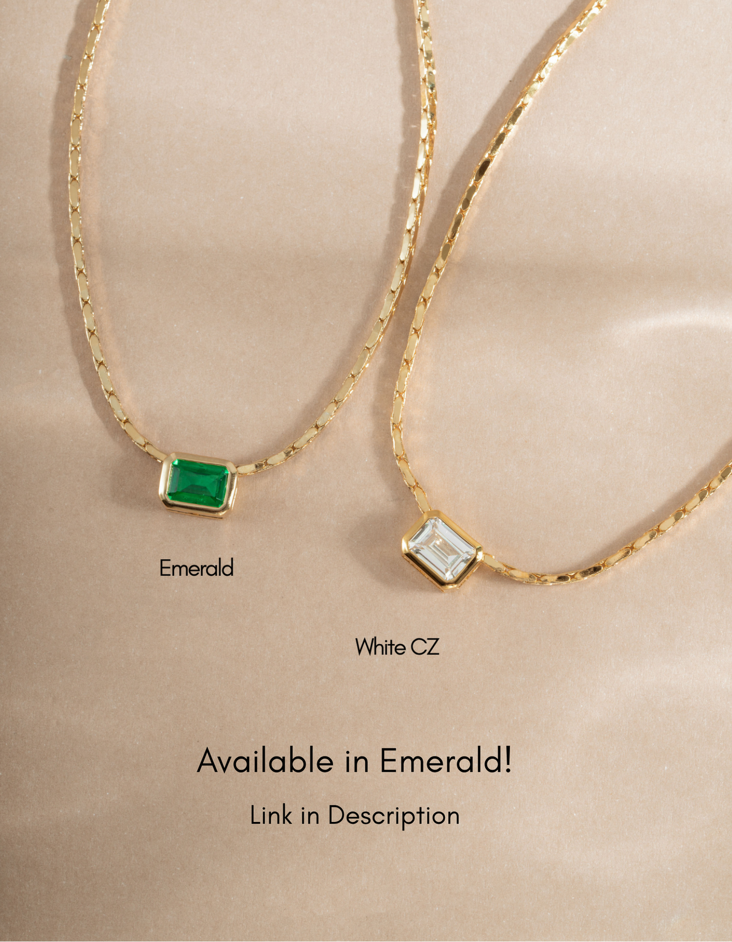 White CZ Baguette Bezel Statement Necklace