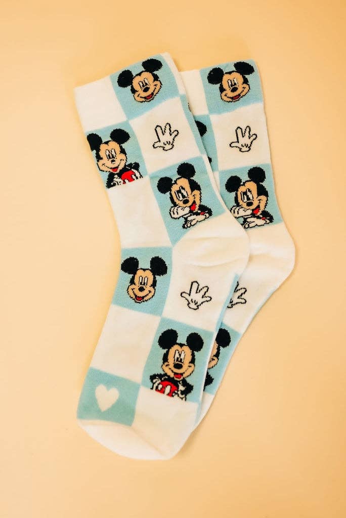 Blue Mouse Checker Socks
