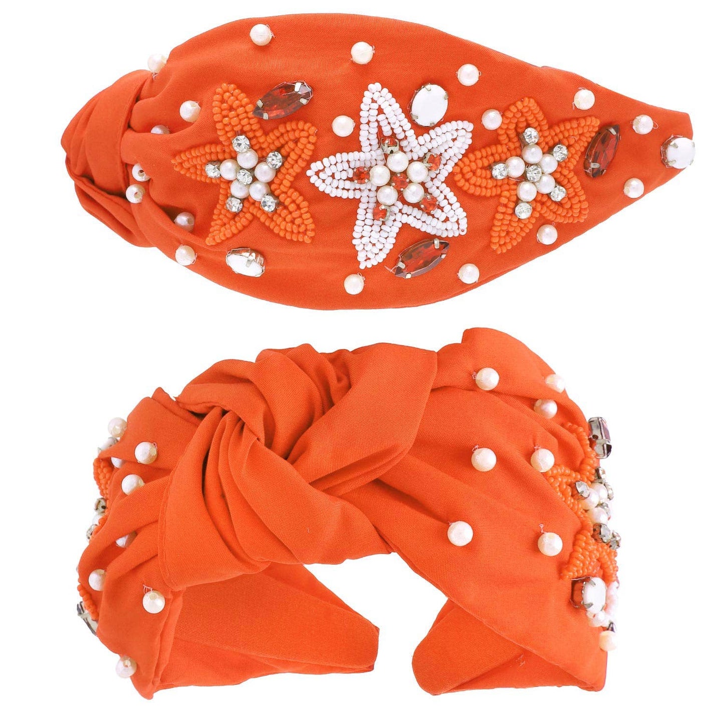 Christmas Beaded Star Knotted Headband