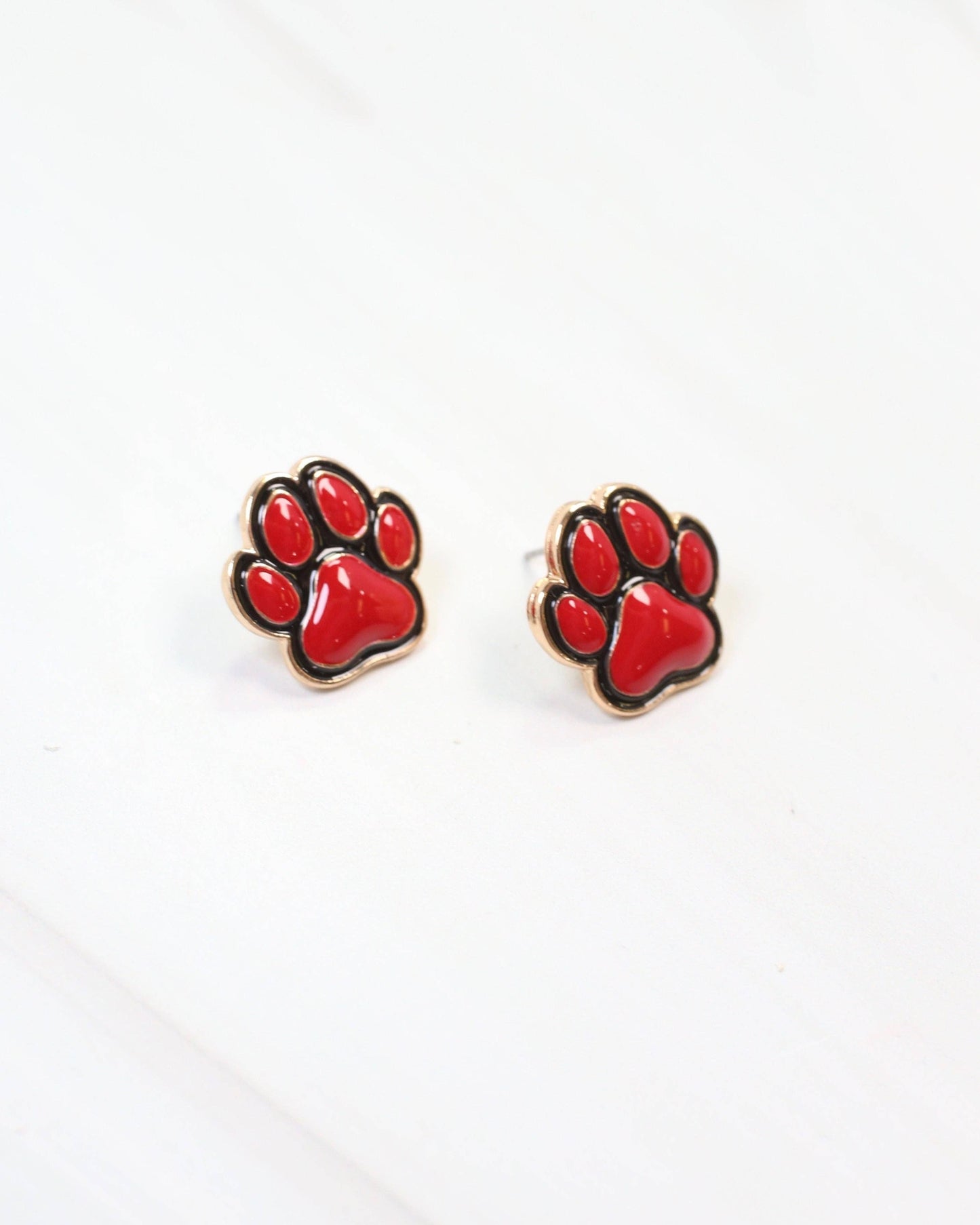 Go For It Paw Earring Red Black