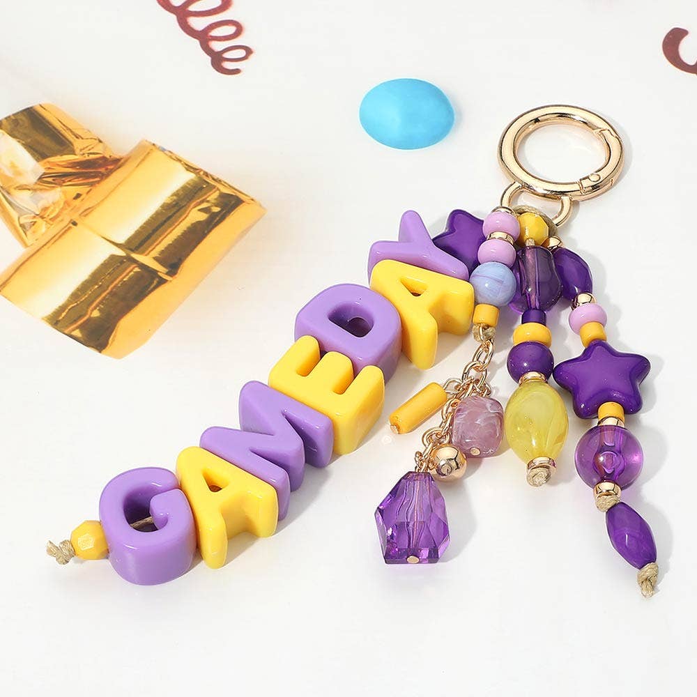 GAME DAY Star Beads Beaded Drop Keychain Bag Charm