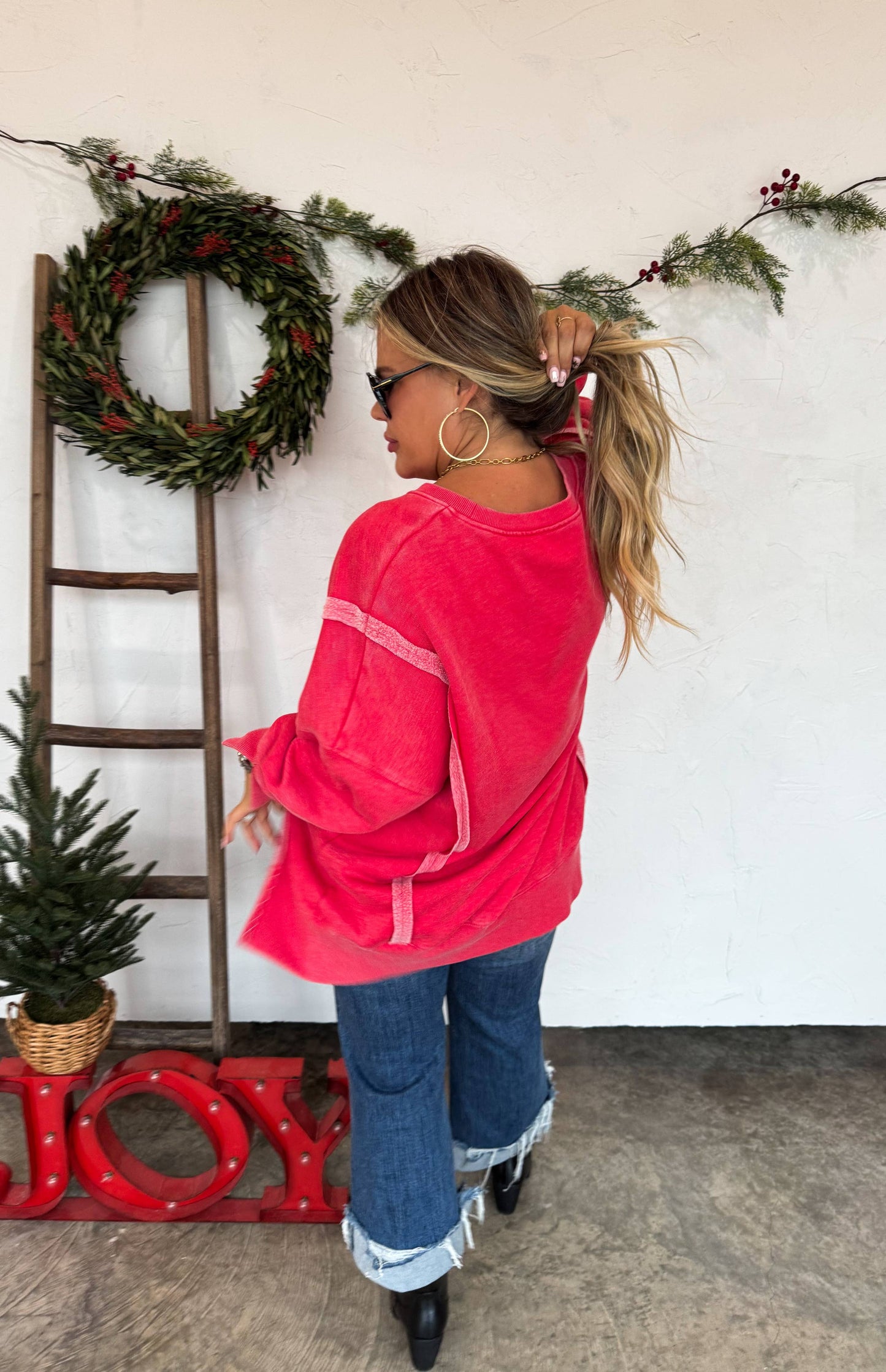 MERRY & HO HO HO CLASSIC CREW PULLOVER