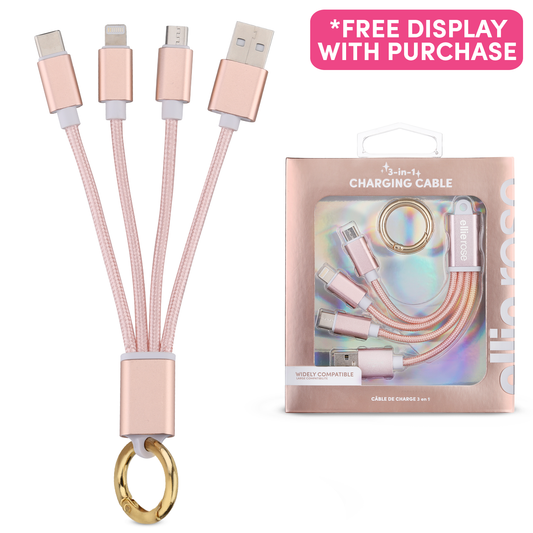 3-in-1 Charging Keychain - Rose Gold