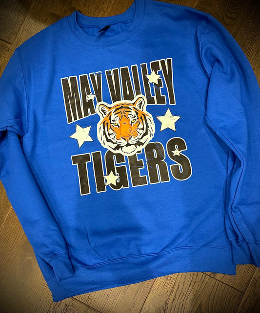 May Valley Distressed Star Crewneck