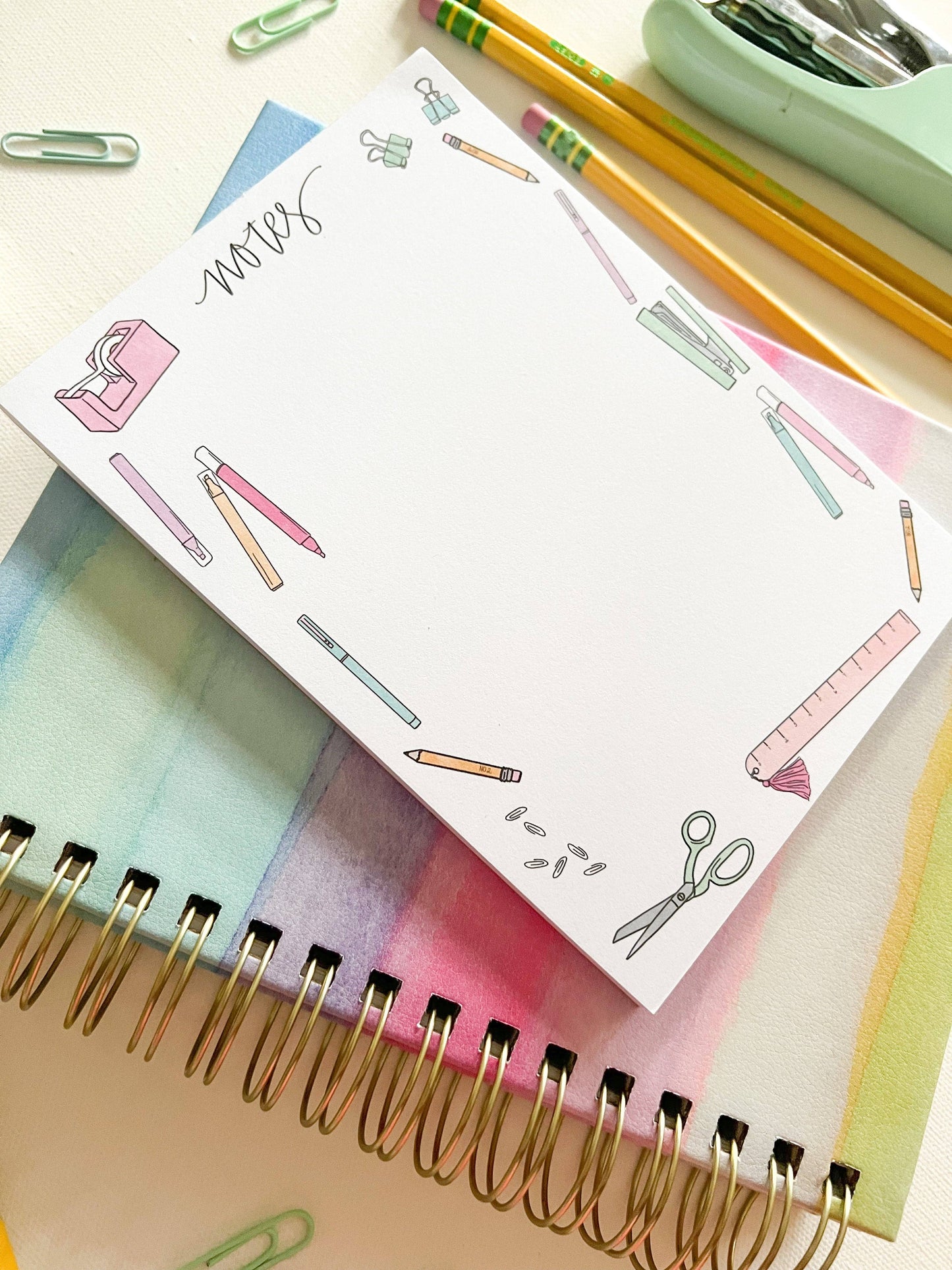 School supplies notepad