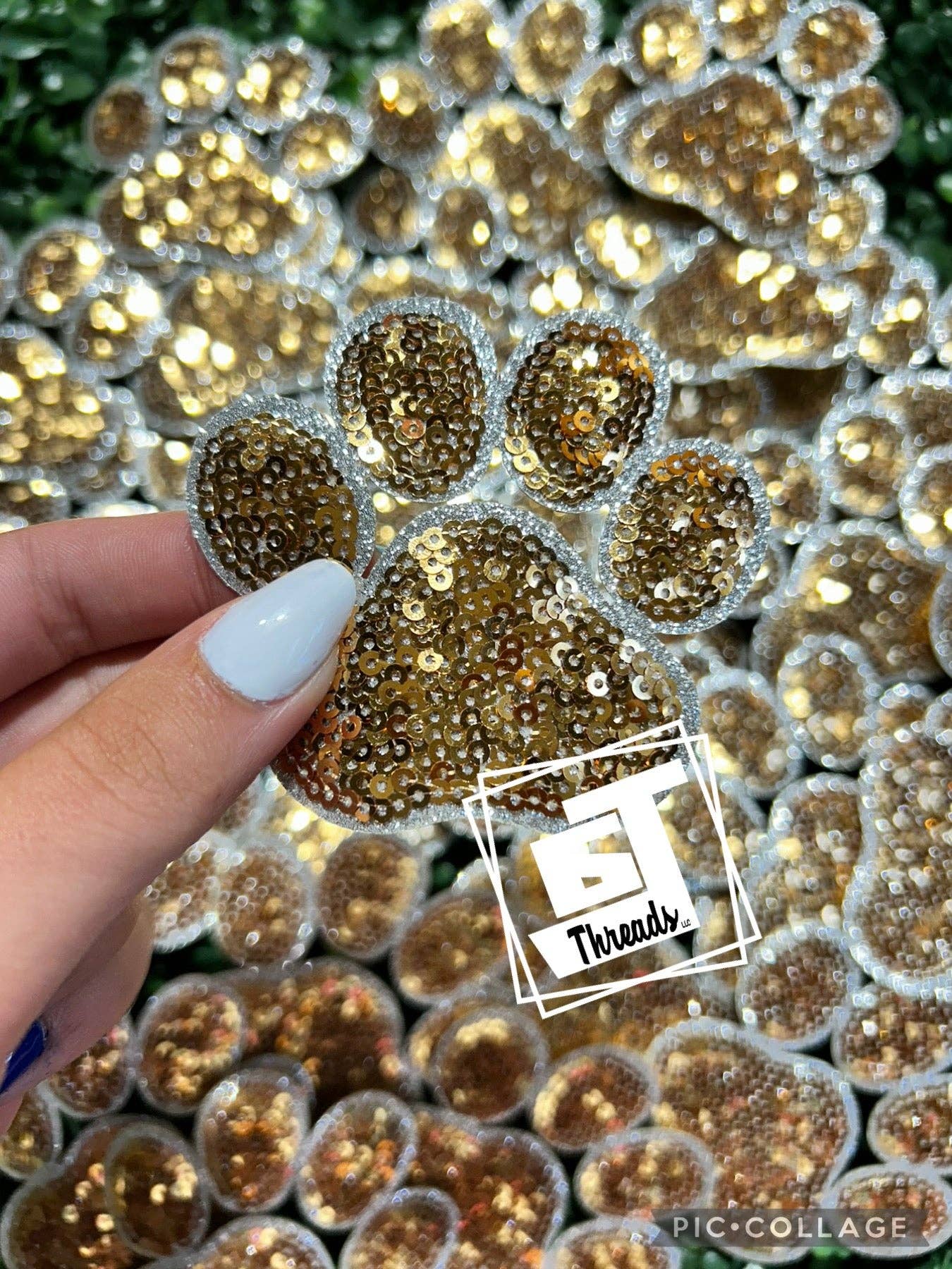 Sequin Paw Print Cap Patches