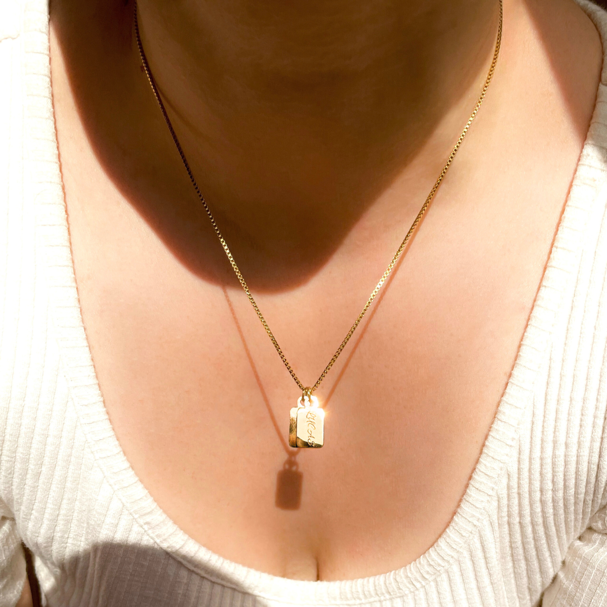 Custom Tag Charm Necklace - Multiple Bar Family Necklace