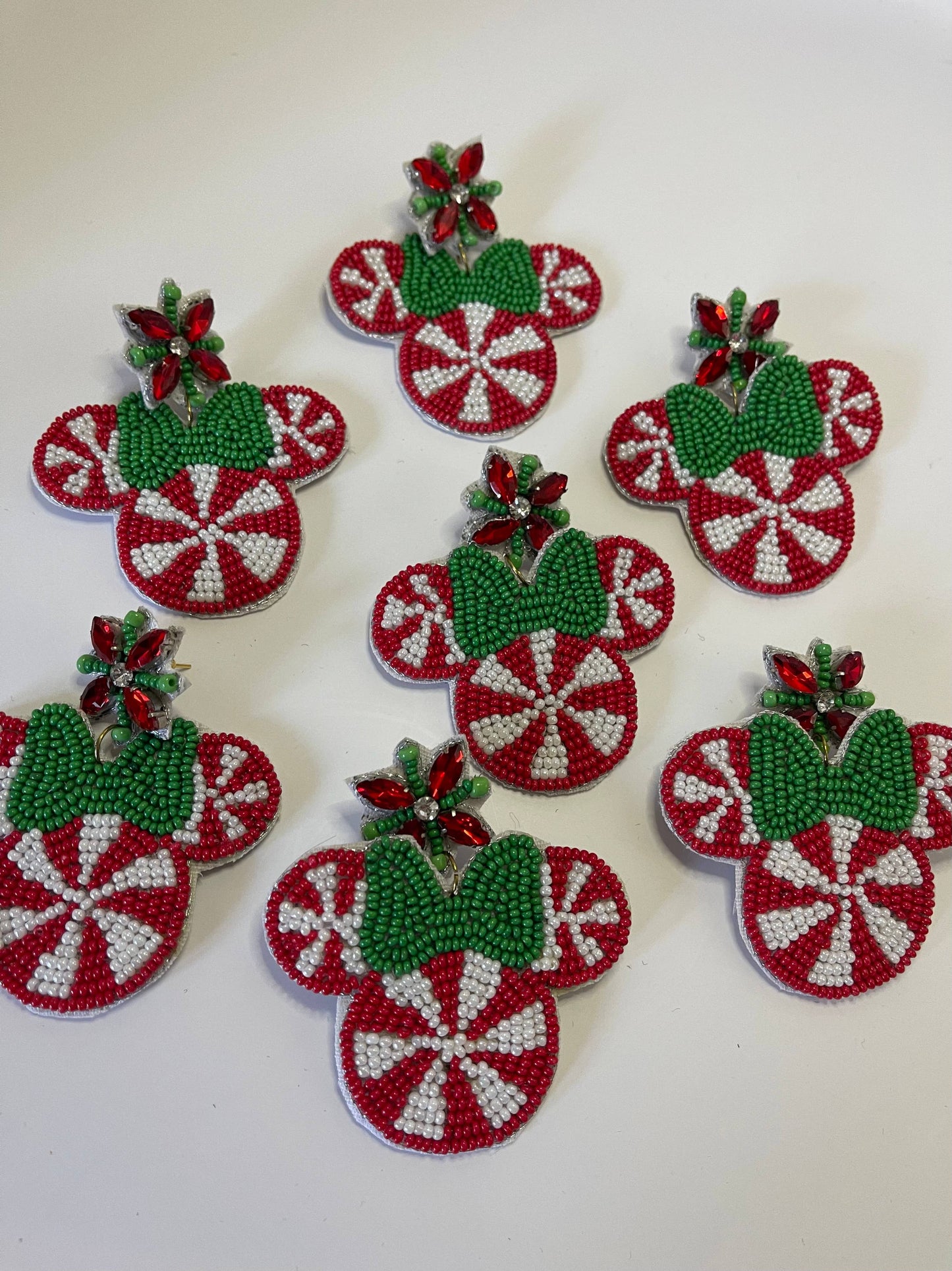 Christmas Peppermint Mouse Earrings