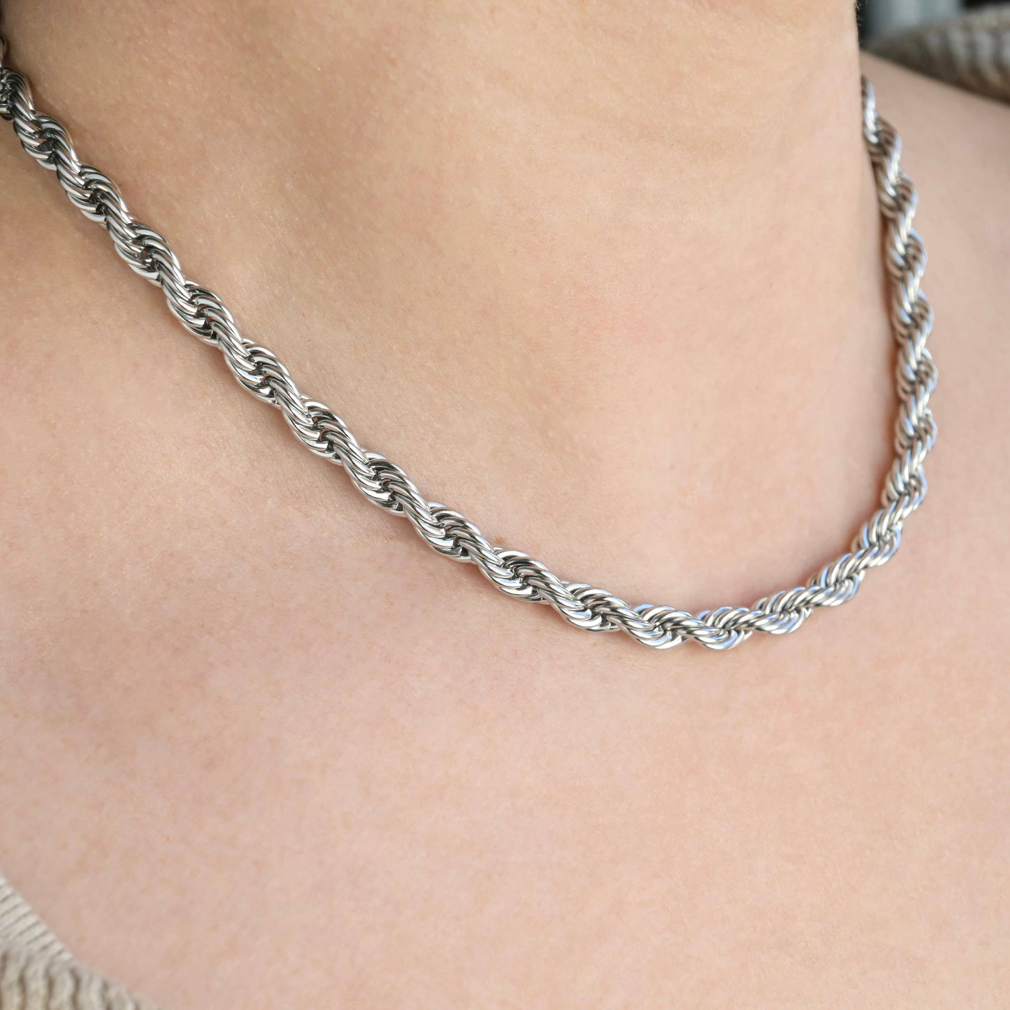 Rope Chain Necklace - Waterproof Twisted Chain Necklace