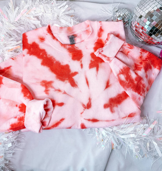 Candy Cane Swirl Tie Dye Crewneck Blank
