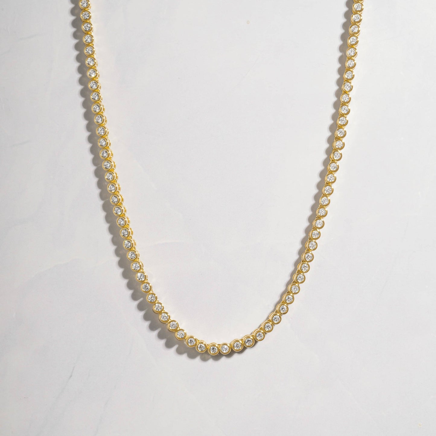 Round Bezel Tennis Necklace